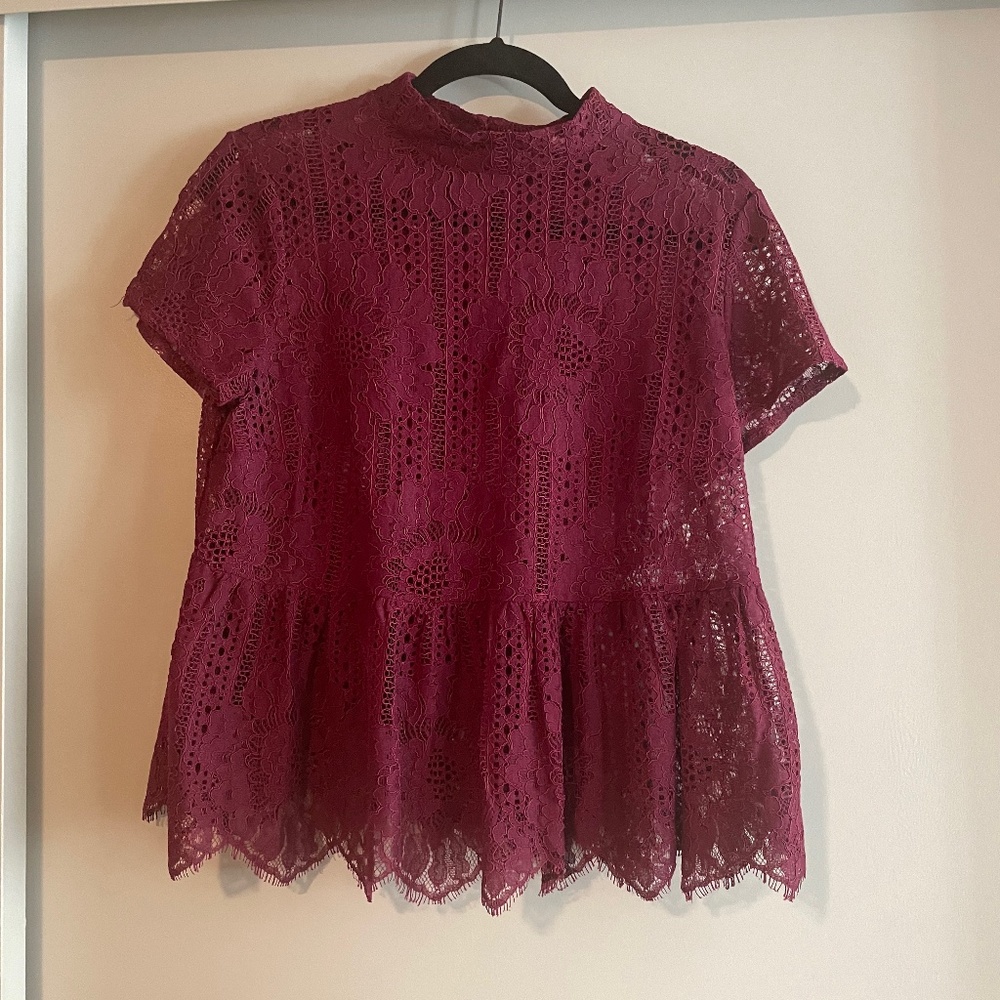 Everleigh peplum top Large L petite